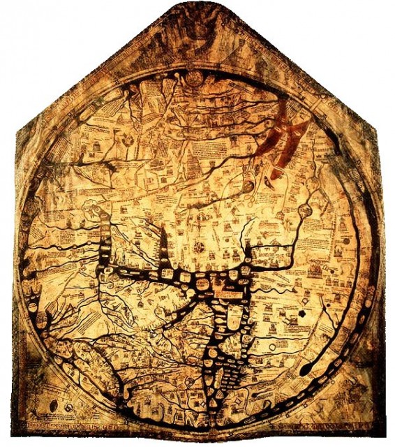 Mapamundi de Hereford - OT - Mapa de T en O - 1300 - cartografía medieval